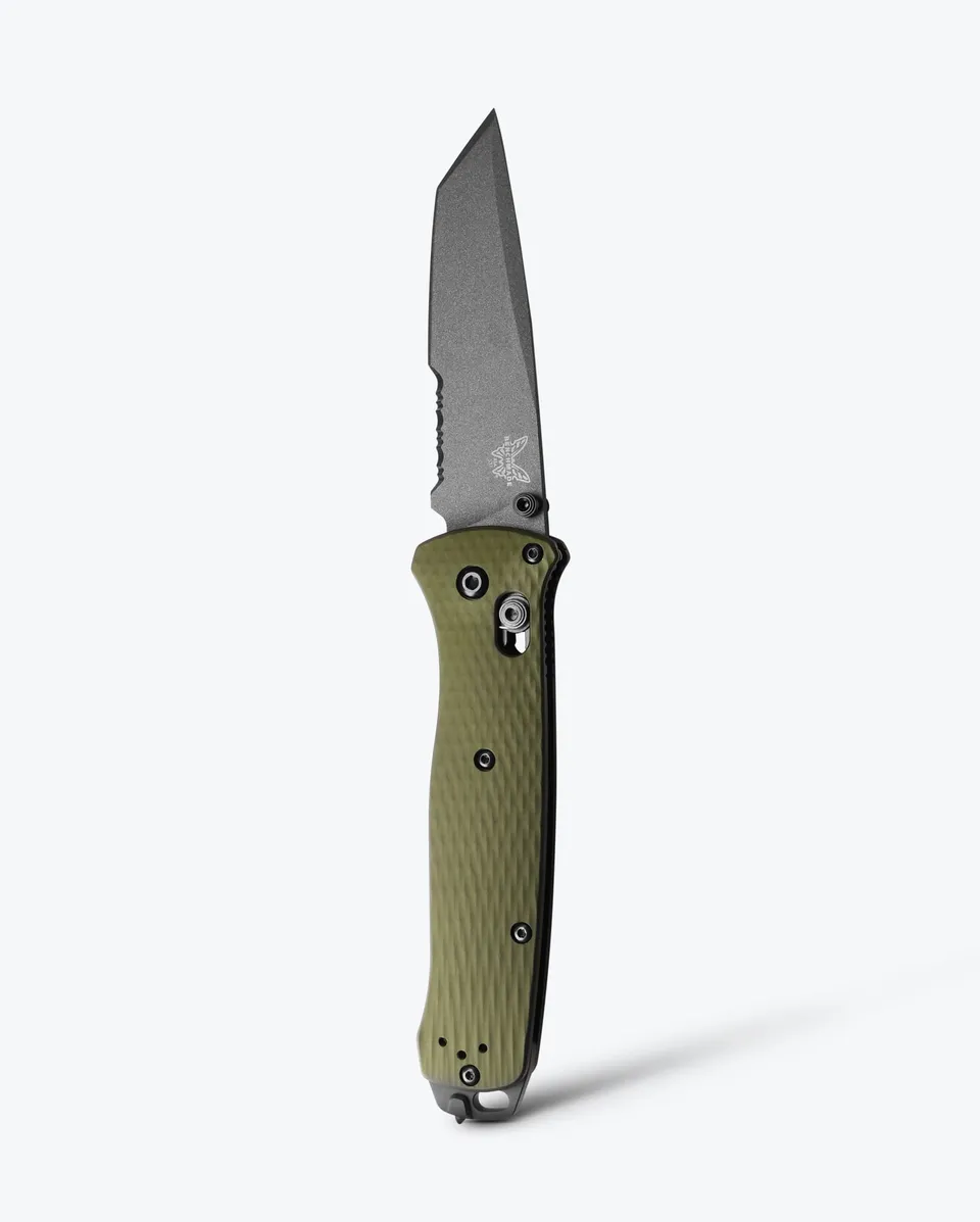 benchmade-bailout-537sgy-1-woodland-green-alu-tanto-teilschliff-cpm-m4 image 1