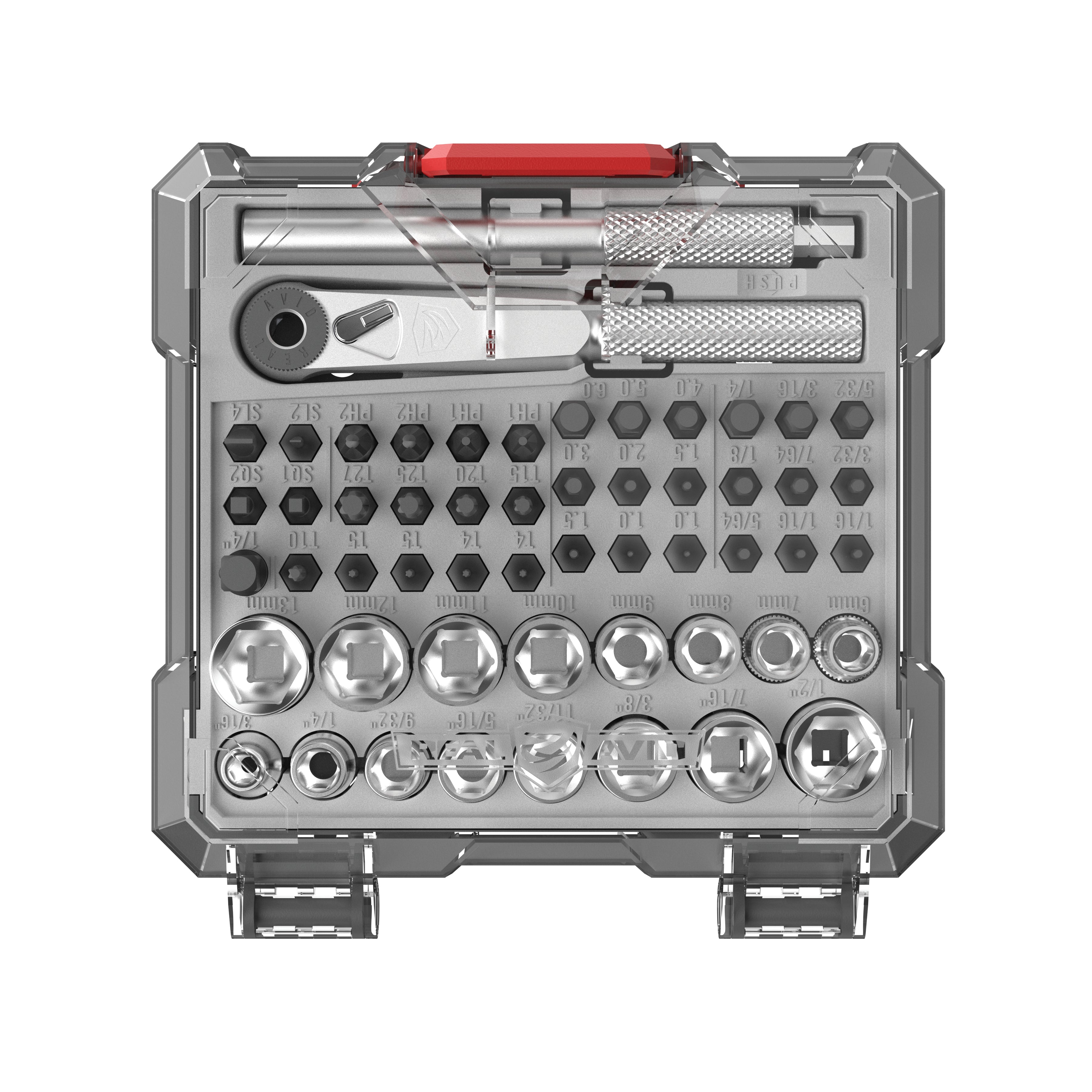 real-avid-x3-driver-52-teiliges-stecknuss-b-chsenmacher-bit-set image 1
