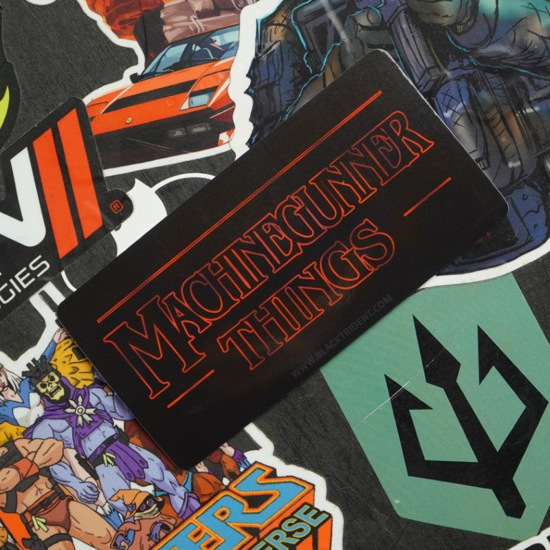 black-trident-strange-stickers-aufkleber-set image 1