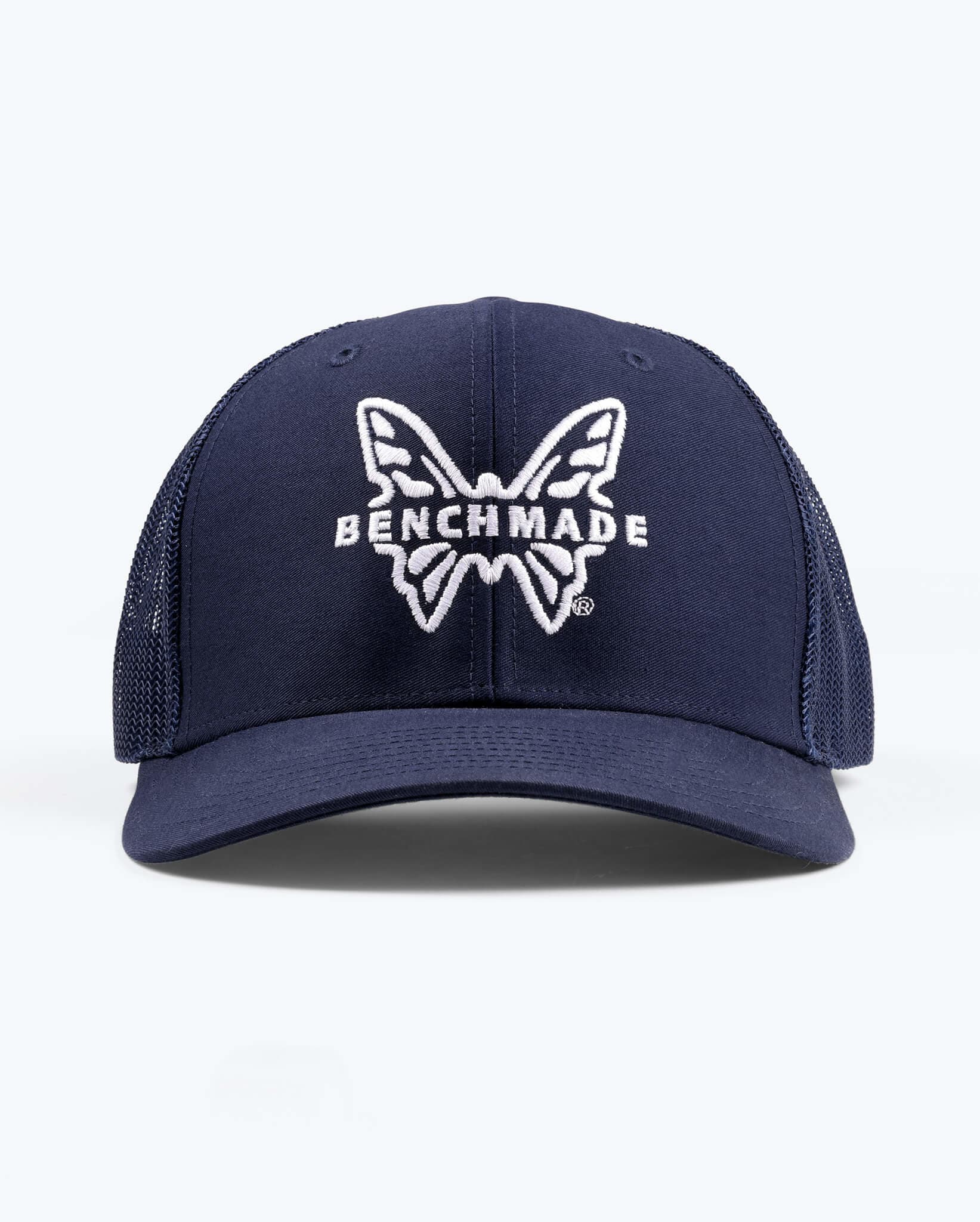 benchmade-logo-hat-navy-classic-trucker-cap-mit-snapback image 1