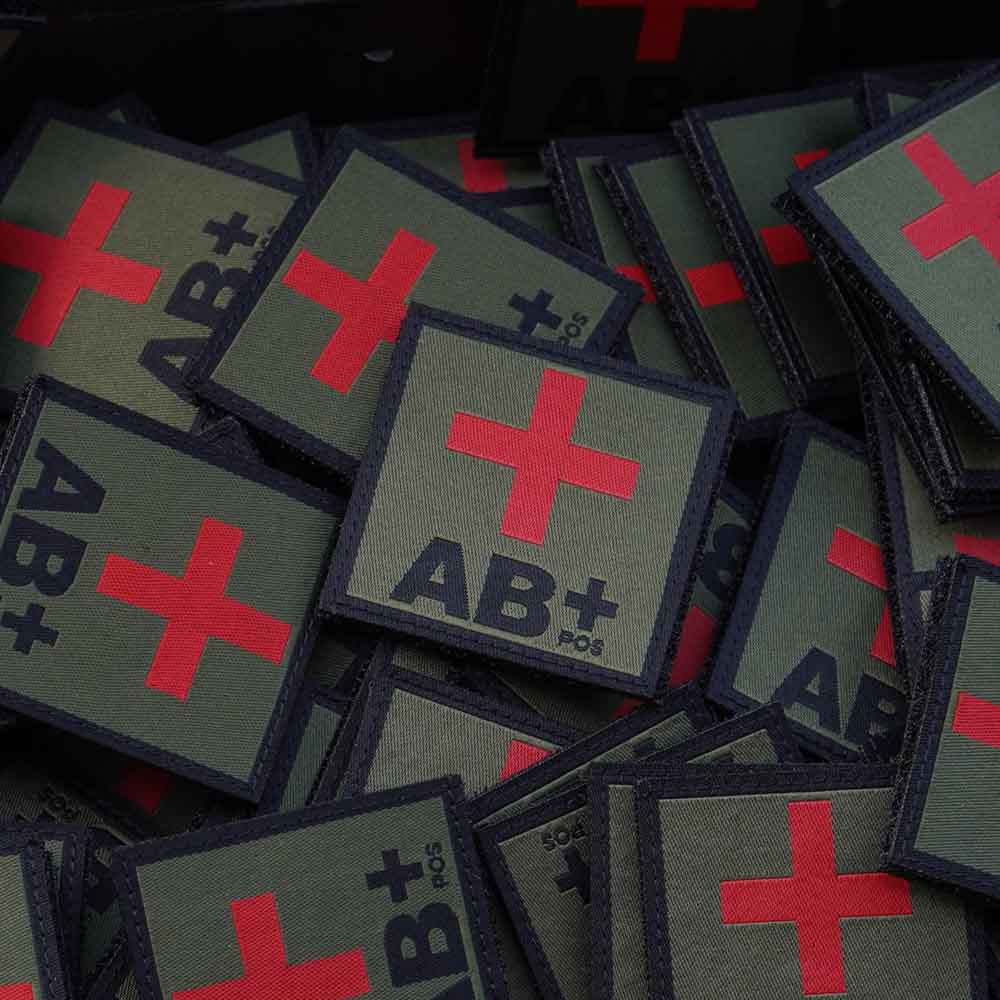 black-trident-blood-type-patch-blutgruppen-patch-5x5cm-gewebt-velcro image 3