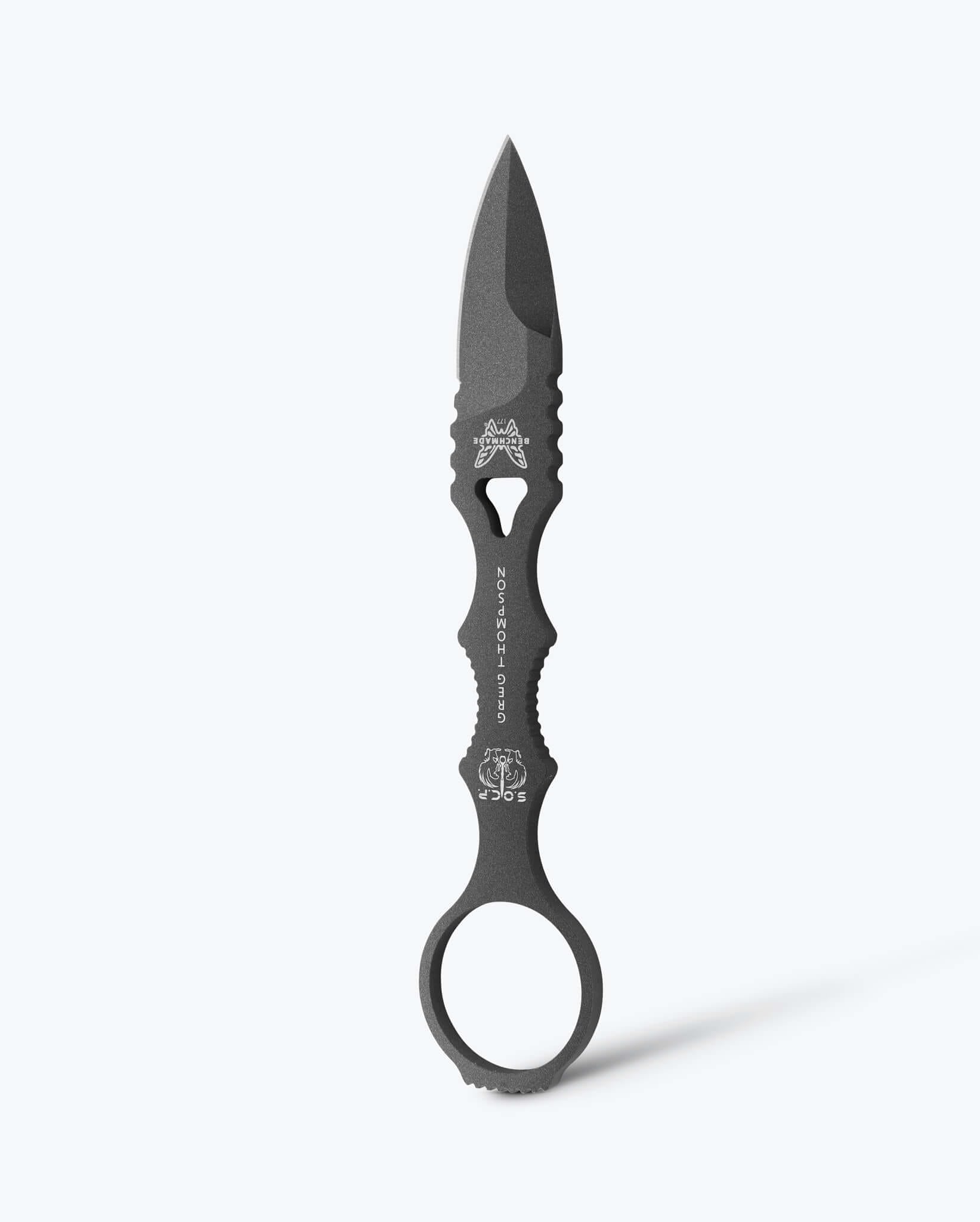 benchmade-mini-socp-177gy-dagger-tungsten-gray-spear-point-fixed-blade image 1