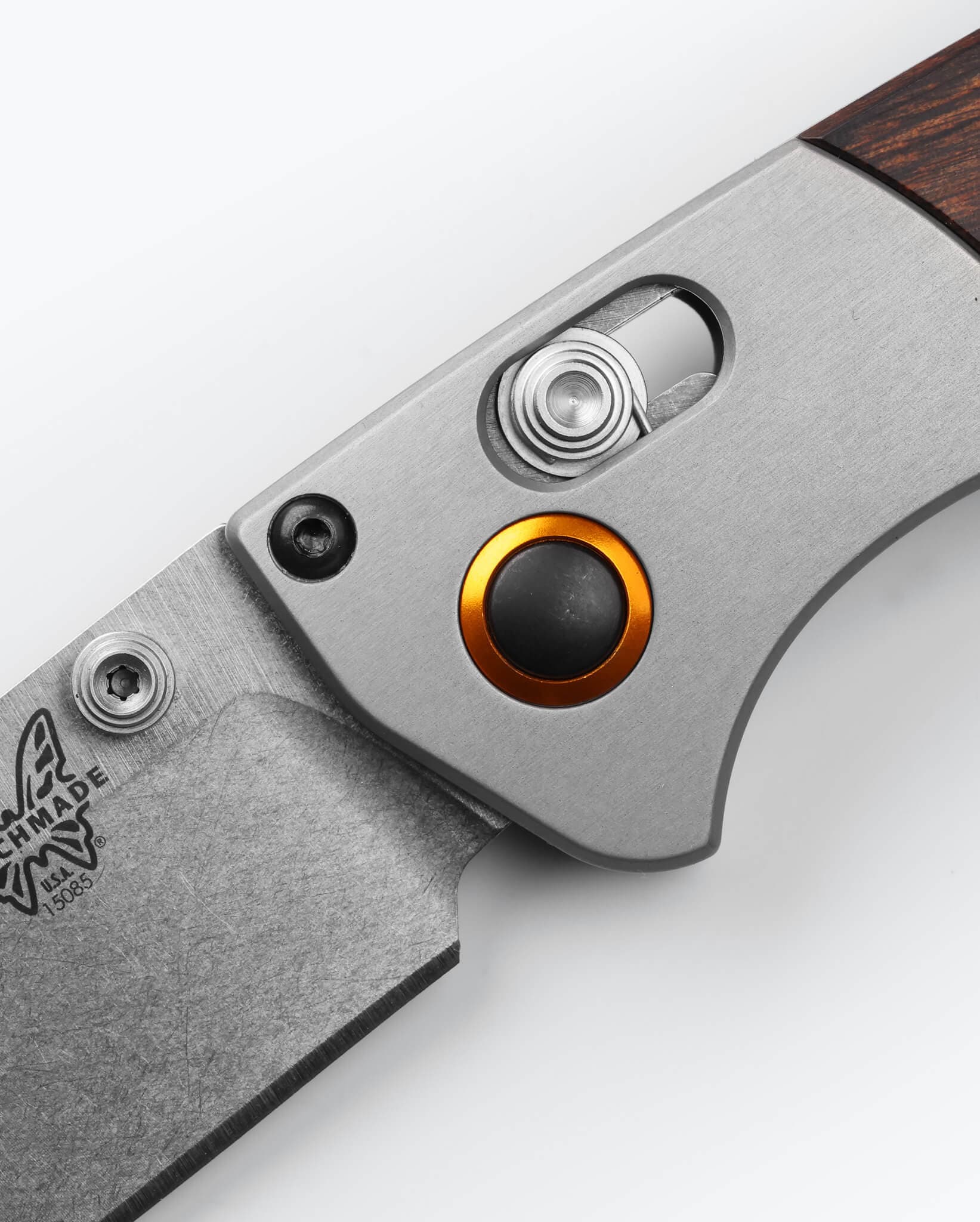 benchmade-mini-crooked-river-15085-2-klappmesser-gray-aluminum-wood-clip-point image 5