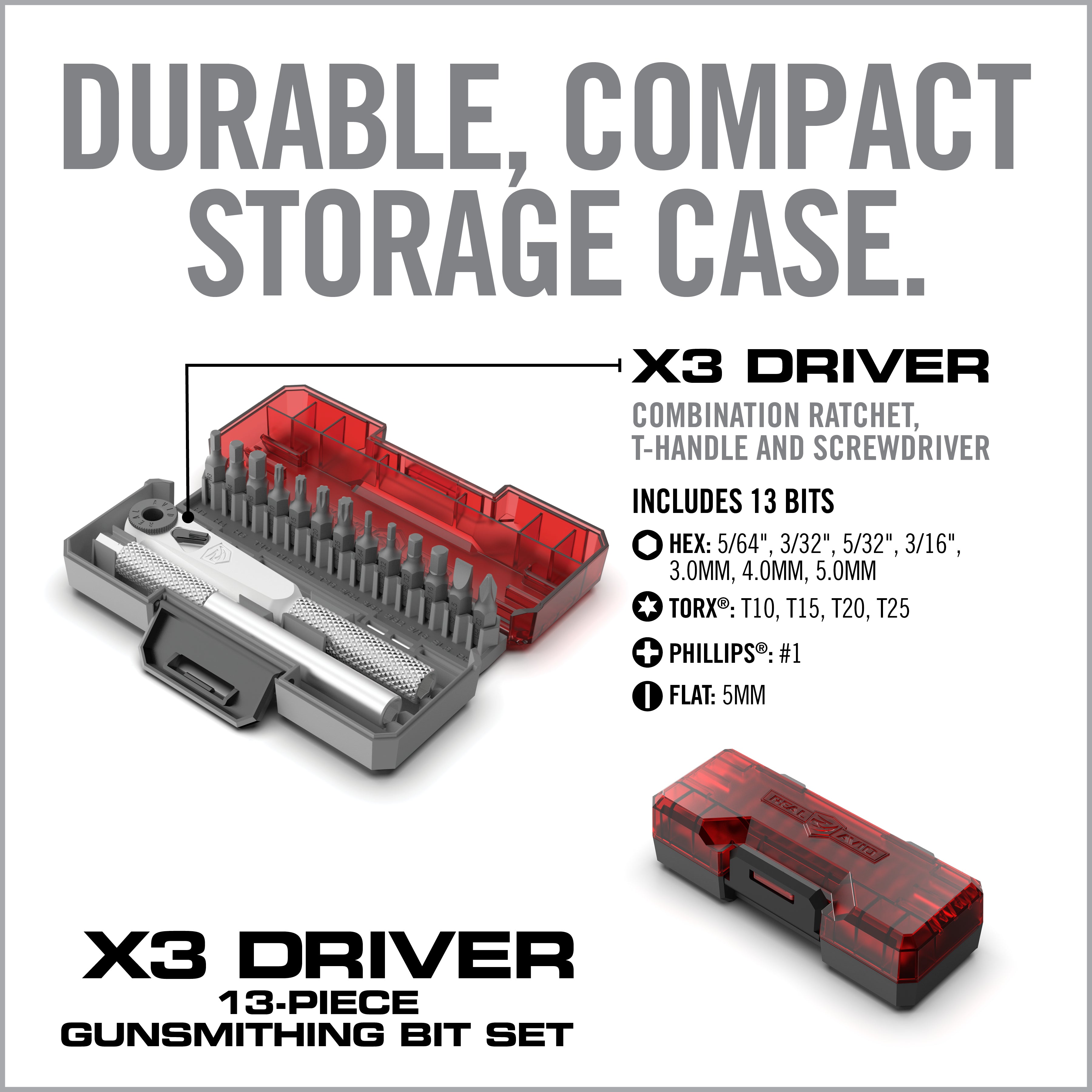 real-avid-x3-driver-13-teiliges-b-chsenmacher-bit-set-mit-ratsche image 3