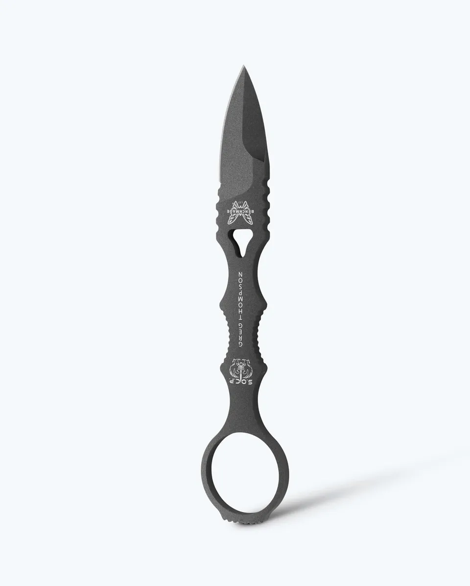 benchmade-mini-socp-177gy-dagger-tungsten-gray-spear-point-fixed-blade image 1