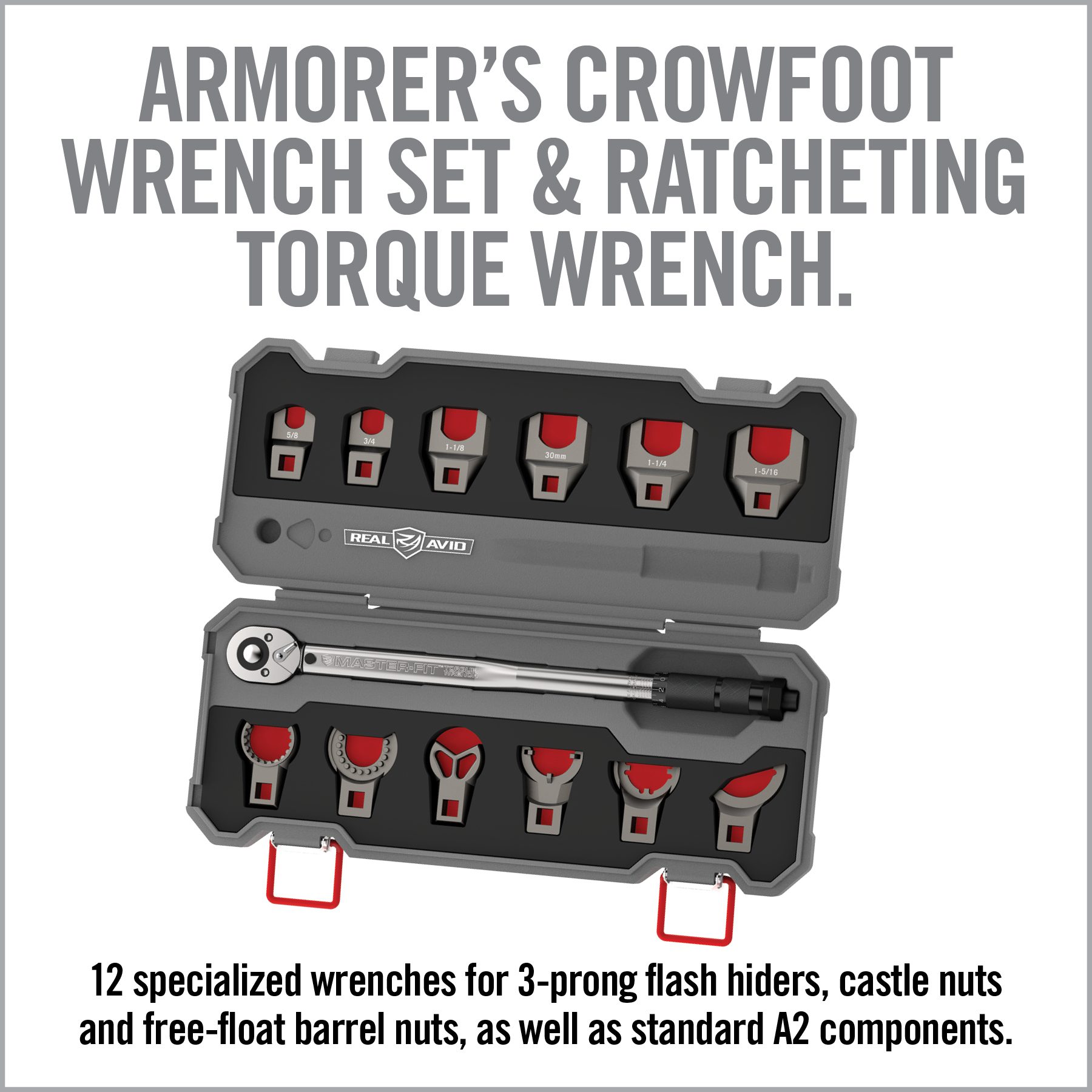 real-avid-master-fit-13-piece-ar15-crowfoot-wrench-set-drehmomentschl-ssel-set image 2