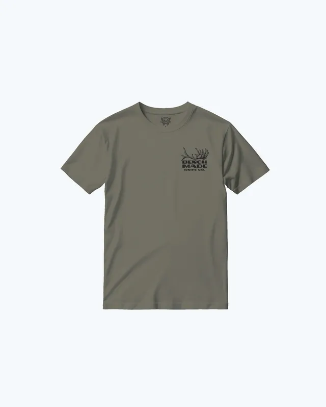 benchmade-antler-ss-herren-t-shirt-50215-olive-mit-grafikprint-gek-mmte-baumwoll image 1
