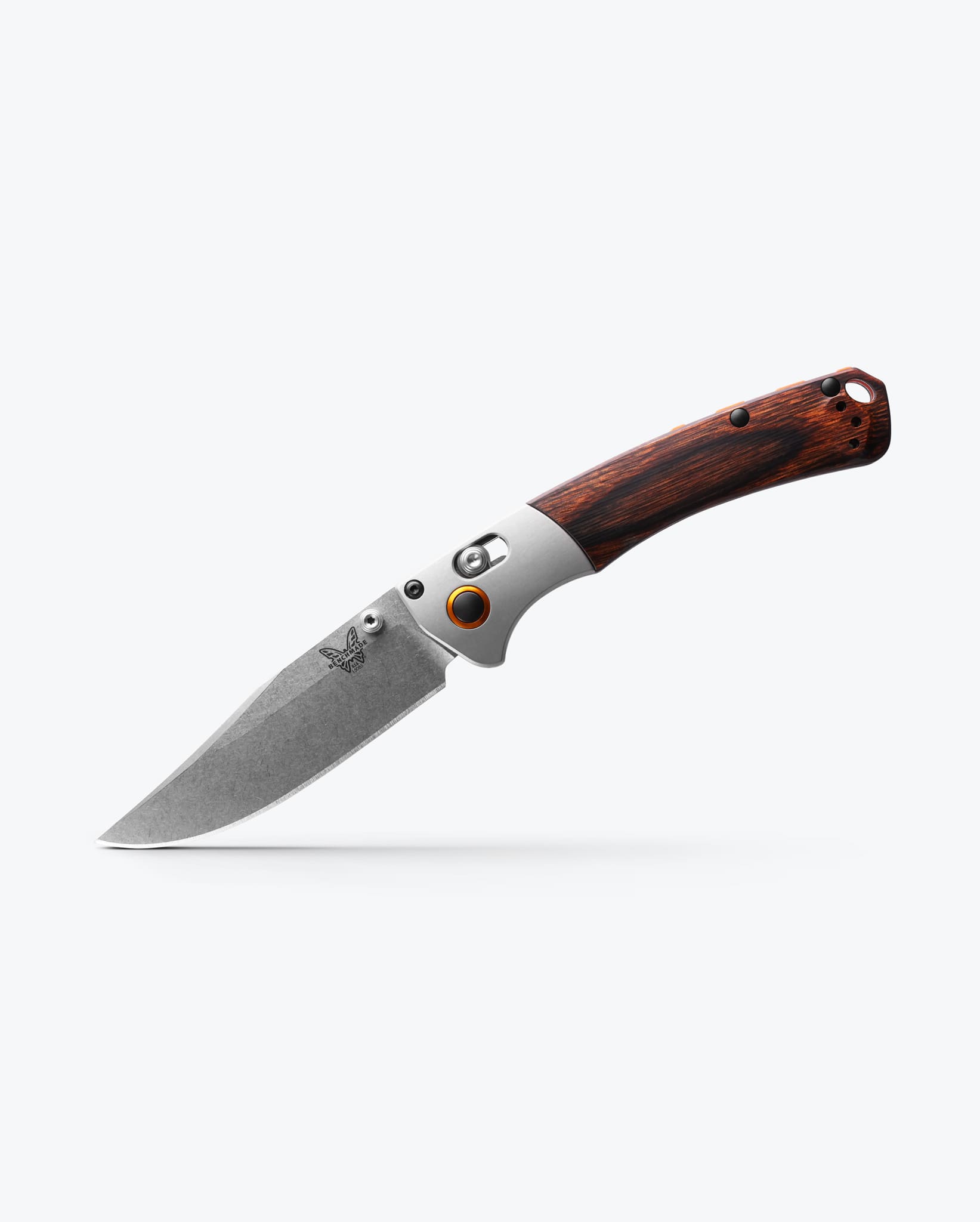 benchmade-mini-crooked-river-15085-2-klappmesser-gray-aluminum-wood-clip-point image 2
