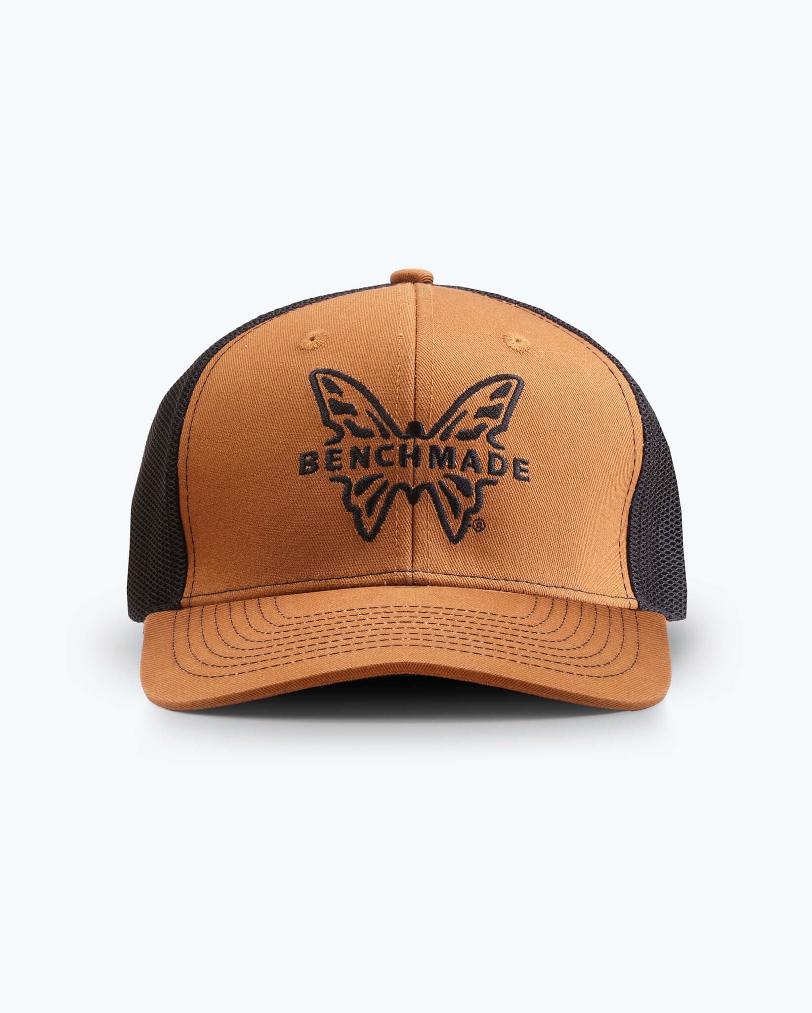benchmade-classic-trucker-hat-caramel-black-snapback-cap image 1
