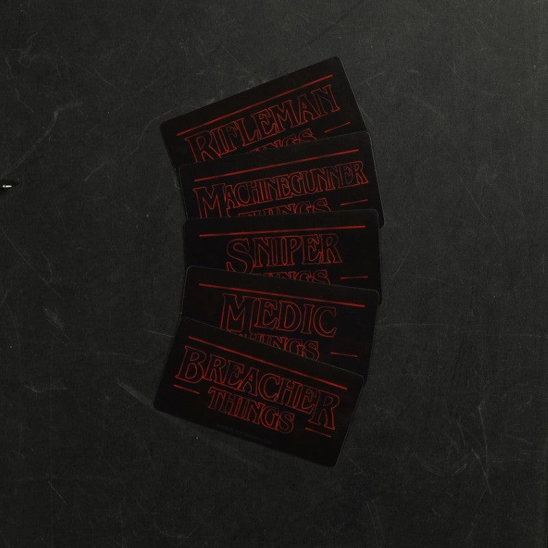 black-trident-strange-stickers-aufkleber-set image 2