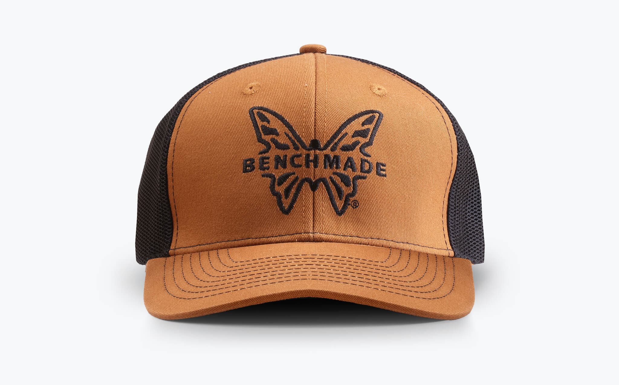 benchmade-classic-trucker-hat-caramel-black-snapback-cap image 2