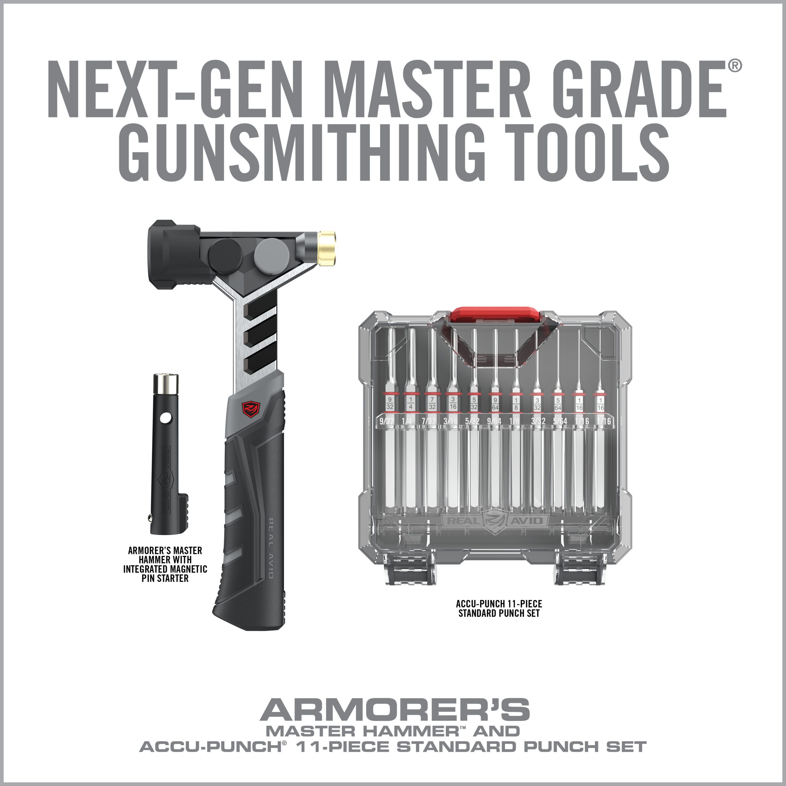 real-avid-armorer-s-master-hammer-accu-punch-11-teiliges-splinttreiber-set image 2
