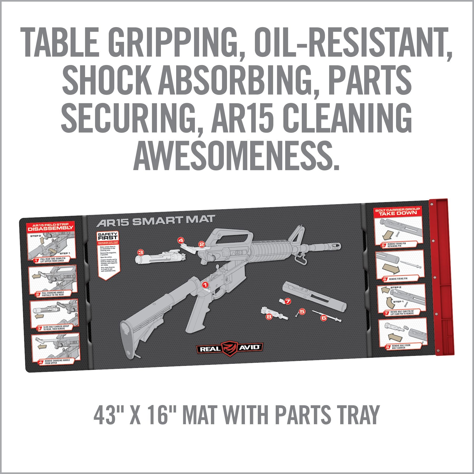 real-avid-smart-mat-ar15-waffen-reinigungsmatte-mit-teileablage image 3