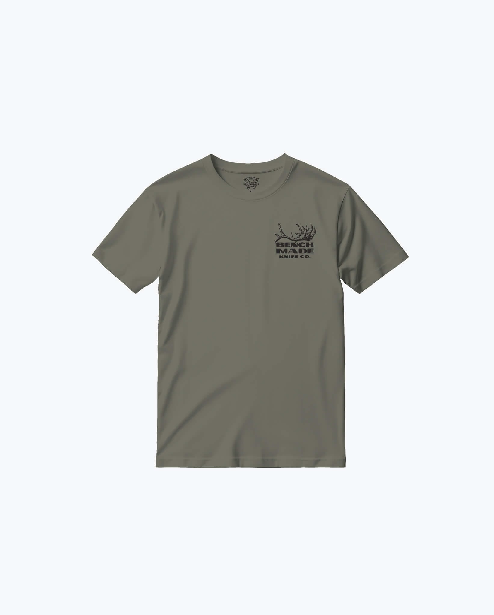 benchmade-antler-ss-herren-t-shirt-50215-olive-mit-grafikprint-gek-mmte-baumwoll image 1