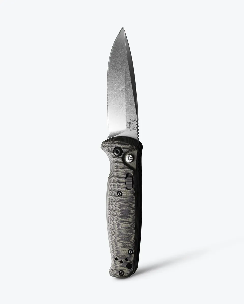 benchmade-cla-4300-1-automatikmesser-mit-gr-n-schwarzen-g10-griffschalen image 1